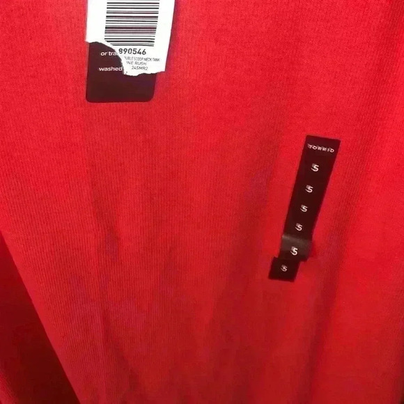 Torrid Cotton Rib Double Scoop Neck Tank Top Red Size 3X & 4X - Picture 5 of 7